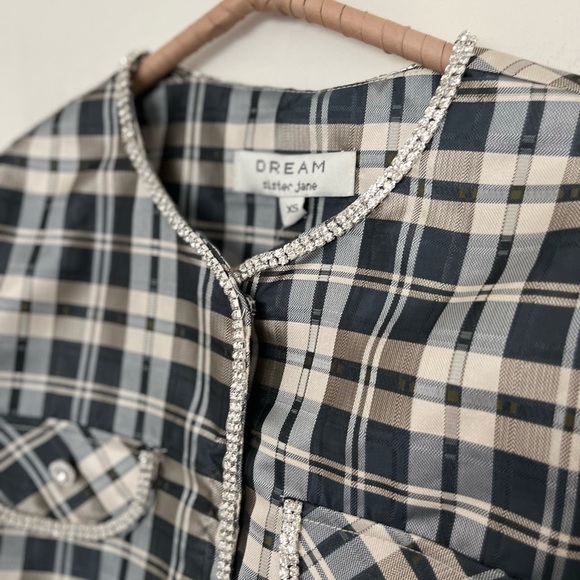 NEW Sister Jane DREAM Cosmic Check Cropped Jacket - Picture 7 of 8